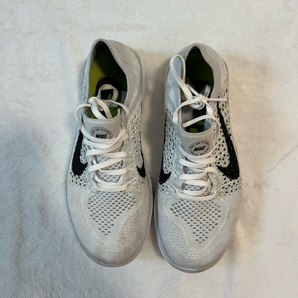 Nike White and Black Flyknit Sneakers